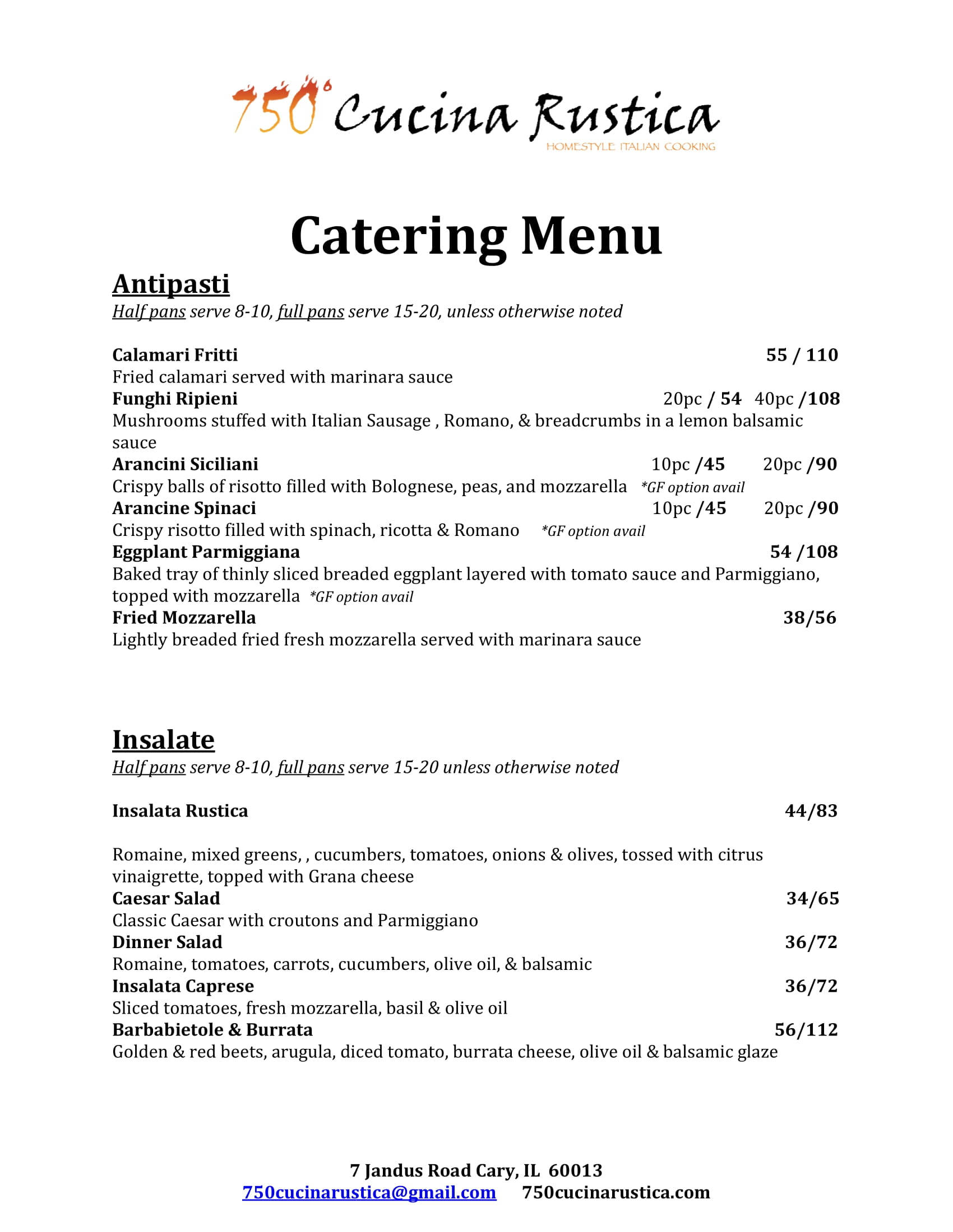 Catering Menu